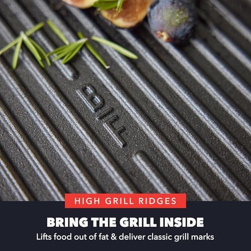 GreenPan x Bobby Flay Cast Iron 11” Square Grill Pan, Pre-Seasoned Professional Grade Heavy Duty Skillet, Helper Handles, Induction Suitable, Stovetop, Oven, BBQ & Fire, Indoor & Outdoor Use, Black - Image 7